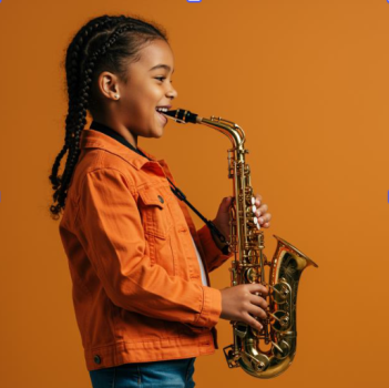 Enfant jouant du saxo
